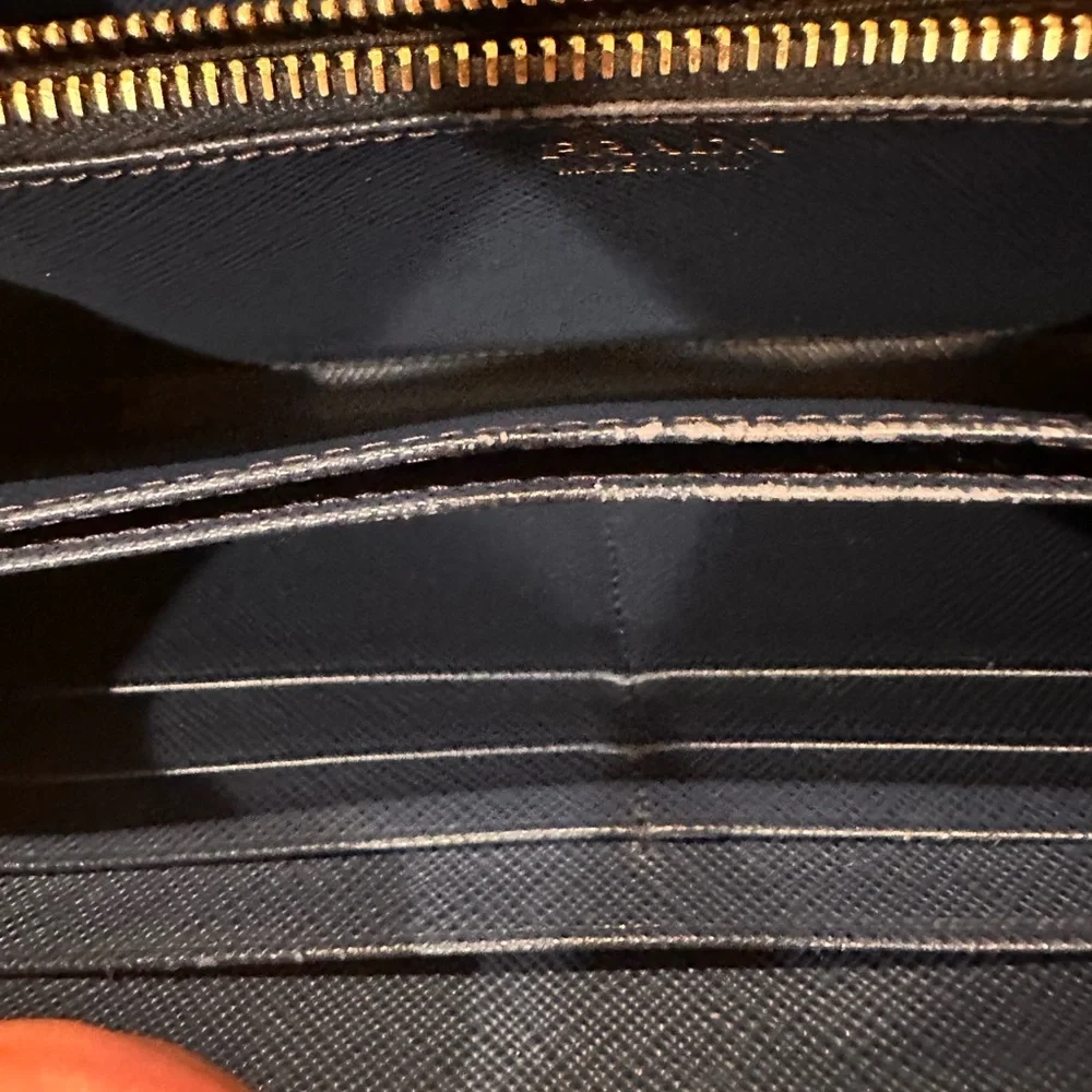Prada blue  Wallet with Gold Detail
